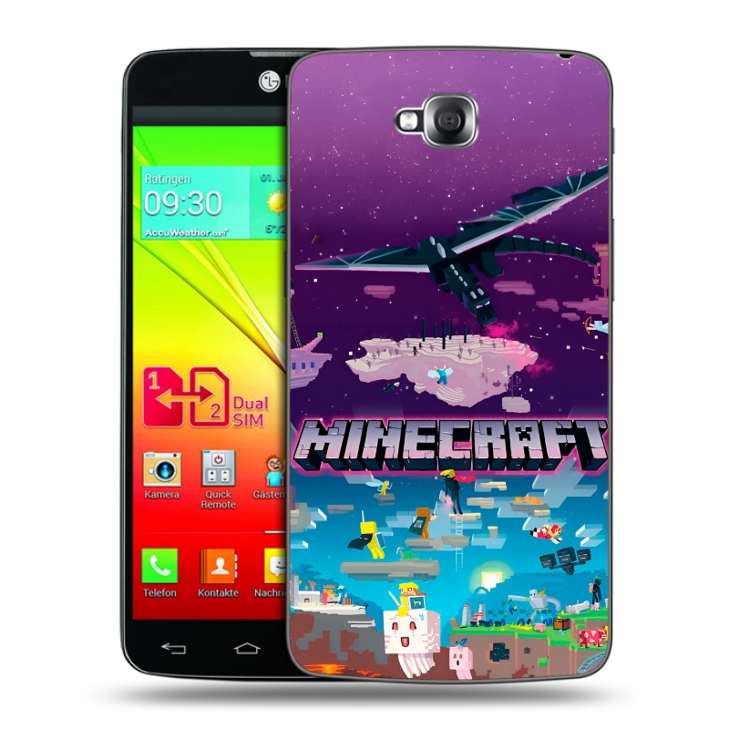 Силиконовый чехол на LG G Pro Lite Dual с принтом Майнкрафт Minecraft Силиконовый чехол на LG G Pro Lite Dual с принтом Майнкрафт Minecraft
