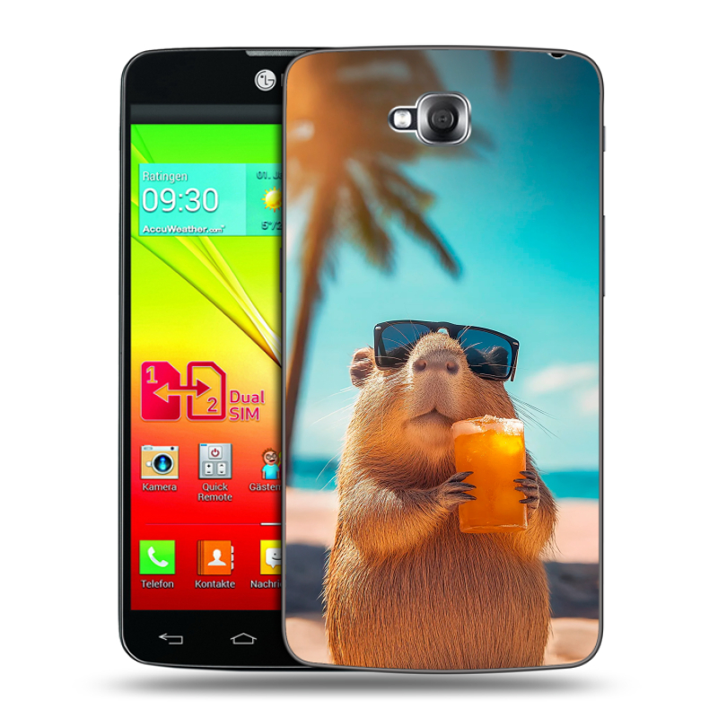 Силиконовый чехол на LG G Pro Lite Dual с принтом Капибара Силиконовый чехол на LG G Pro Lite Dual с принтом Капибара