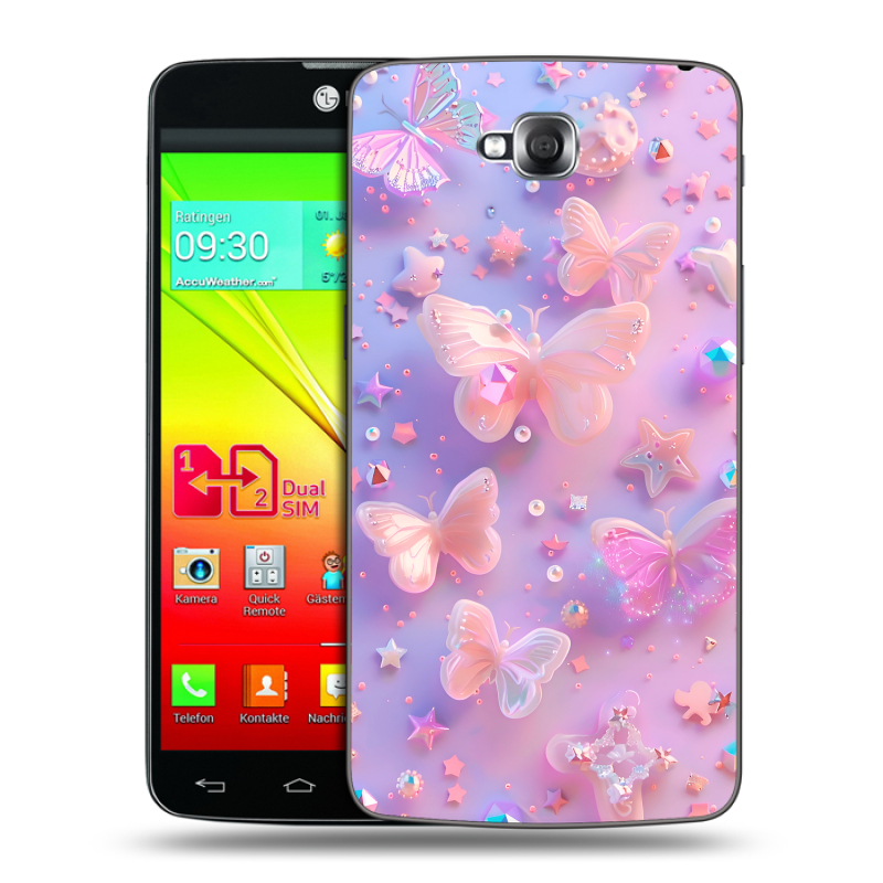 Силиконовый чехол на LG G Pro Lite Dual с принтом Бабочки Силиконовый чехол на LG G Pro Lite Dual с принтом Бабочки