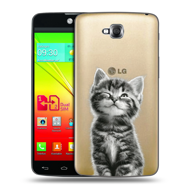 Силиконовый чехол на LG G Pro Lite Dual с принтом Котенок Силиконовый чехол на LG G Pro Lite Dual с принтом Котенок