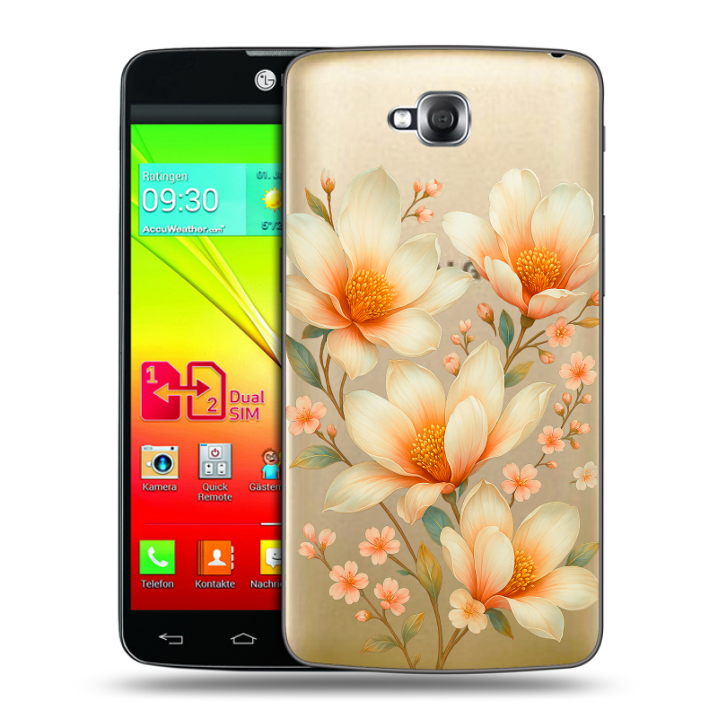 Силиконовый чехол на LG G Pro Lite Dual с принтом Цветы Силиконовый чехол на LG G Pro Lite Dual с принтом Цветы