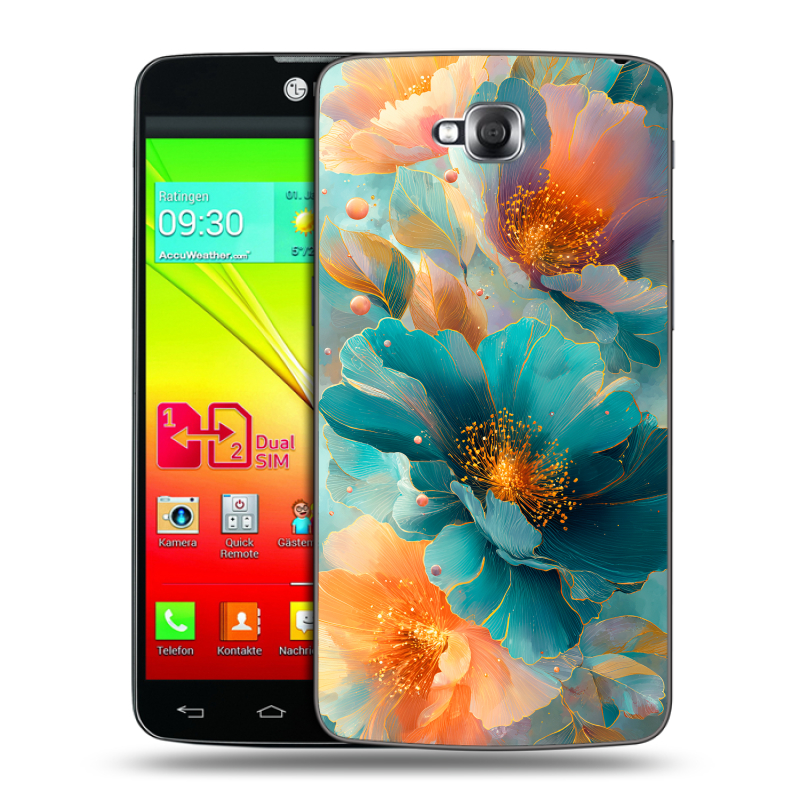 Силиконовый чехол на LG G Pro Lite Dual с принтом Цветы Силиконовый чехол на LG G Pro Lite Dual с принтом Цветы
