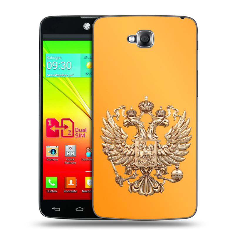 Силиконовый чехол на LG G Pro Lite Dual с принтом Герб Флаг России Силиконовый чехол на LG G Pro Lite Dual с принтом Герб Флаг России