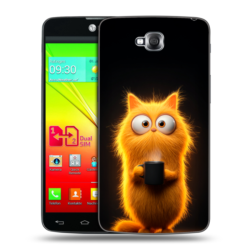 Силиконовый чехол на LG G Pro Lite Dual с принтом Смешной кот Силиконовый чехол на LG G Pro Lite Dual с принтом Смешной кот