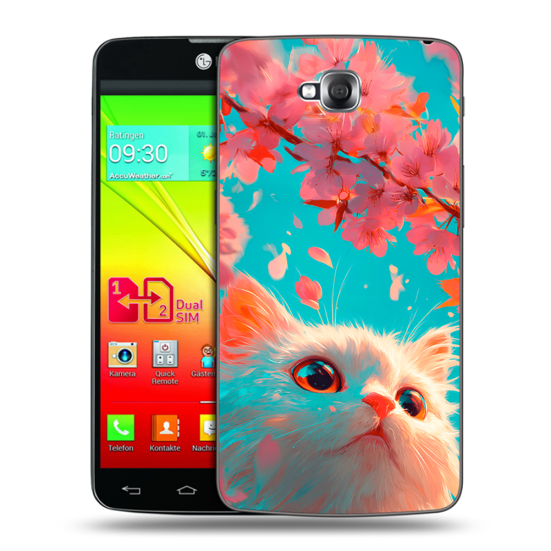 Силиконовый чехол на LG G Pro Lite Dual с принтом Красивый кот Силиконовый чехол на LG G Pro Lite Dual с принтом Красивый кот
