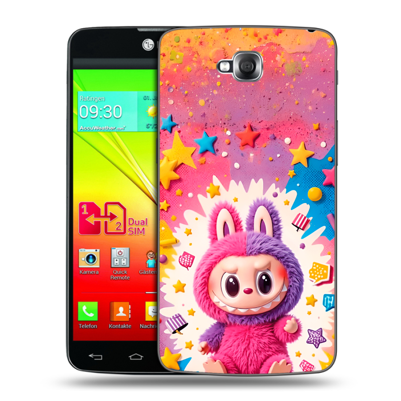 Силиконовый чехол на LG G Pro Lite Dual с принтом Labubu Лабубу Силиконовый чехол на LG G Pro Lite Dual с принтом Labubu Лабубу