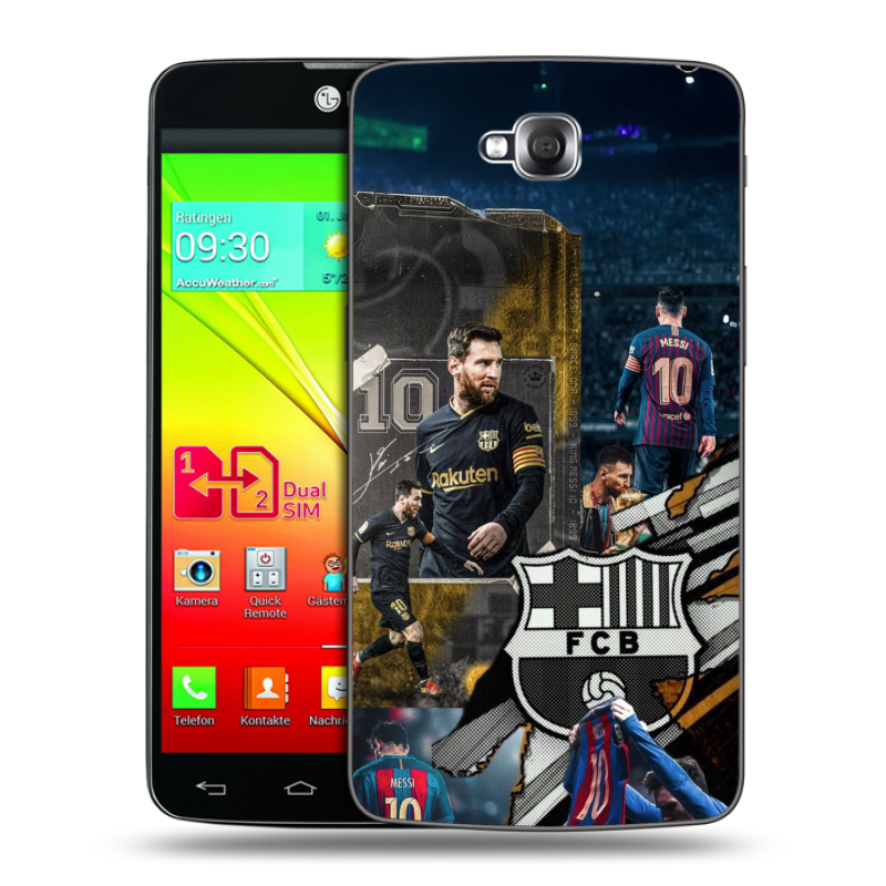 Силиконовый чехол на LG G Pro Lite Dual с принтом Messi Barcelona Силиконовый чехол на LG G Pro Lite Dual с принтом Messi Barcelona