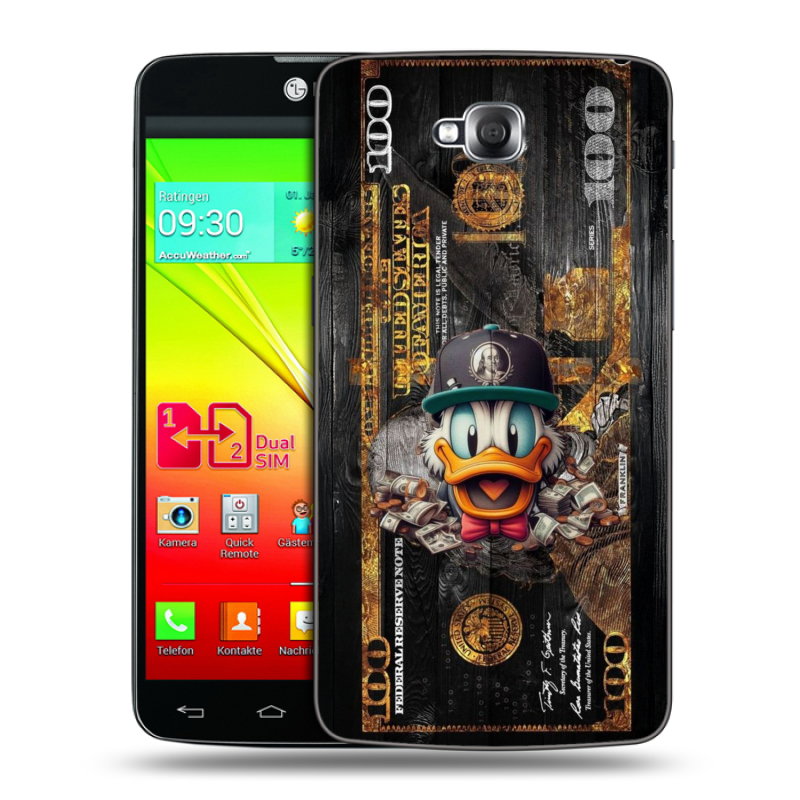 Силиконовый чехол на LG G Pro Lite Dual с принтом Дональд Дак Доллар Силиконовый чехол на LG G Pro Lite Dual с принтом Дональд Дак Доллар