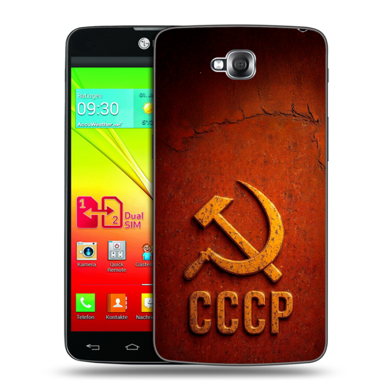 Силиконовый чехол на LG G Pro Lite Dual с принтом Флаг Герб СССР Силиконовый чехол на LG G Pro Lite Dual с принтом Флаг Герб СССР