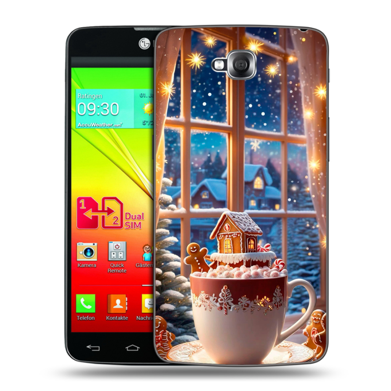 Силиконовый чехол на LG G Pro Lite Dual с принтом Новый год Силиконовый чехол на LG G Pro Lite Dual с принтом Новый год