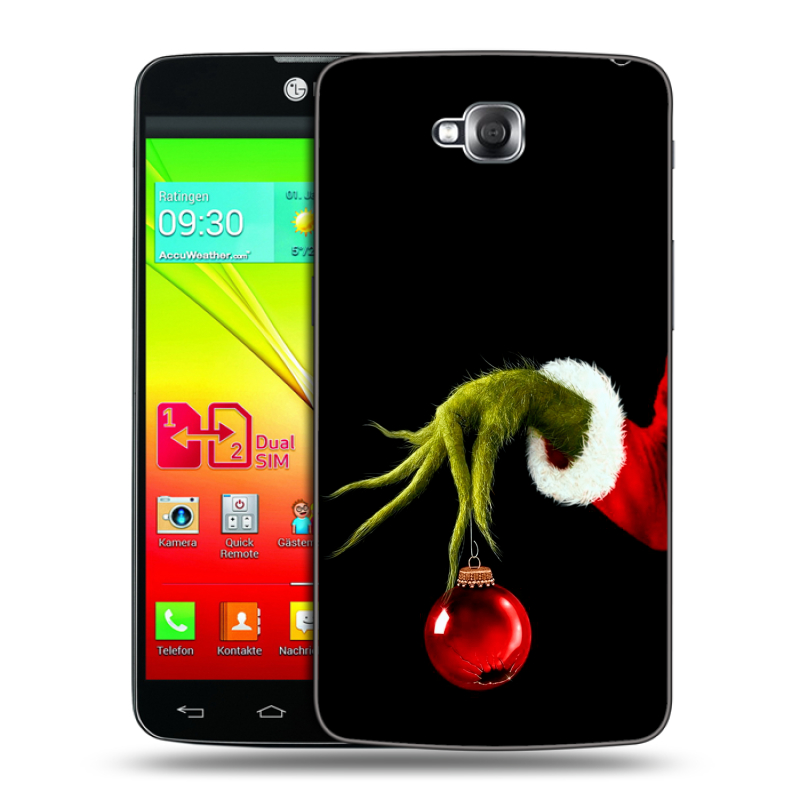 Силиконовый чехол на LG G Pro Lite Dual с принтом Новый год Гринч Силиконовый чехол на LG G Pro Lite Dual с принтом Новый год Гринч