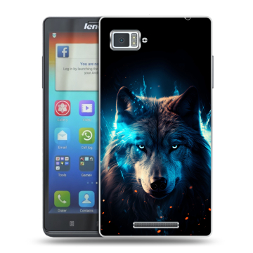 Пластиковый чехол на Lenovo Vibe Z с принтом Волк ночной