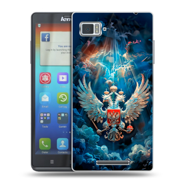Пластиковый чехол на Lenovo Vibe Z с принтом Герб флаг России