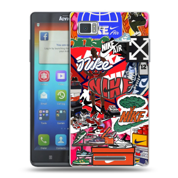 Пластиковый чехол на Lenovo Vibe Z с принтом Найк Nike яркий