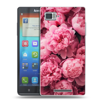 Пластиковый чехол на Lenovo Vibe Z с принтом цветы пионы