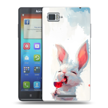 Пластиковый чехол на Lenovo Vibe Z с принтом кролик зайчик