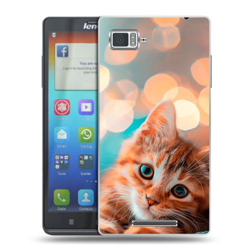 Пластиковый чехол на Lenovo Vibe Z с принтом котик