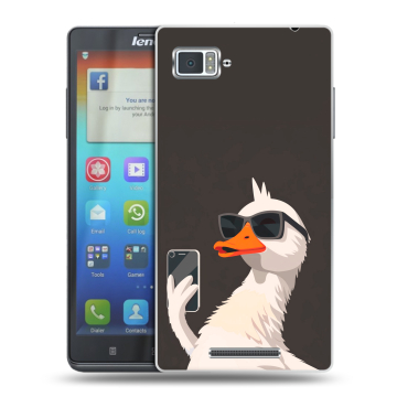 Пластиковый чехол на Lenovo Vibe Z с принтом утка в очках