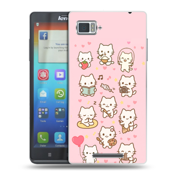 Пластиковый чехол на Lenovo Vibe Z с принтом Hello Kitty Хелоу Кити