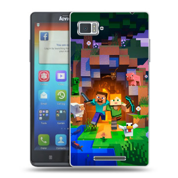 Пластиковый чехол на Lenovo Vibe Z с принтом Майнкрафт Minecraft Пластиковый чехол на Lenovo Vibe Z с принтом Майнкрафт Minecraft