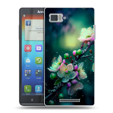 Пластиковый чехол на Lenovo Vibe Z с принтом Цветы и мрамор