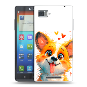 Пластиковый чехол на Lenovo Vibe Z с принтом корги