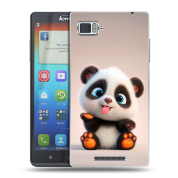 Пластиковый чехол на Lenovo Vibe Z с принтом милая панда