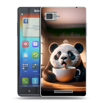 Пластиковый чехол на Lenovo Vibe Z с принтом смешная панда