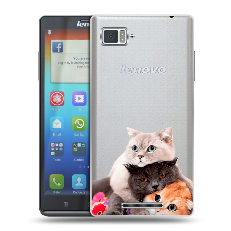 Пластиковый чехол на Lenovo Vibe Z с принтом Кошки Пластиковый чехол на Lenovo Vibe Z с принтом Кошки