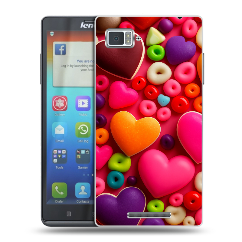 Пластиковый чехол на Lenovo Vibe Z с принтом Сердечки Пластиковый чехол на Lenovo Vibe Z с принтом Сердечки