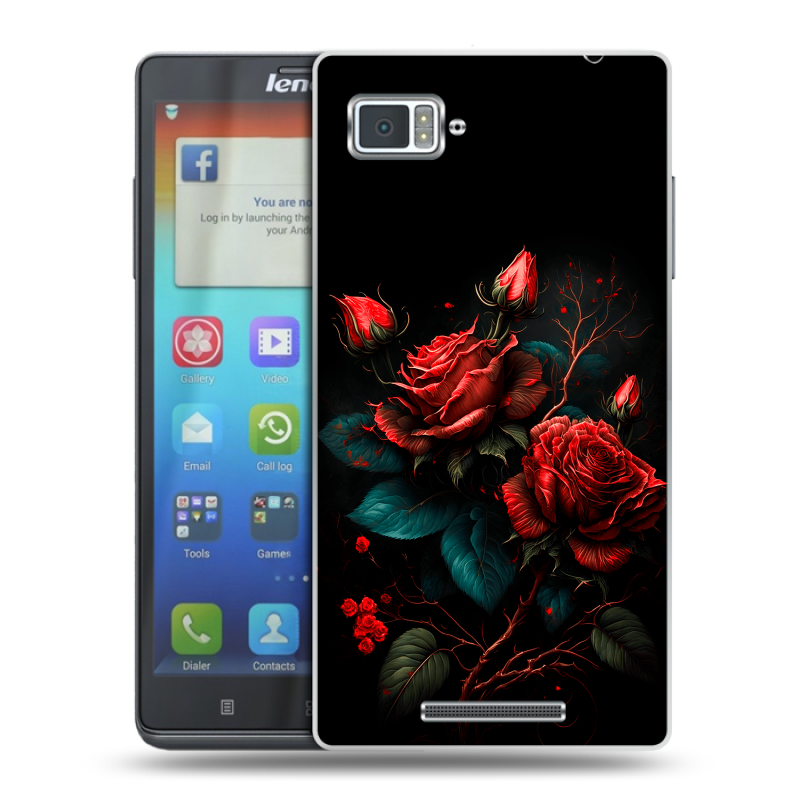 Пластиковый чехол на Lenovo Vibe Z с принтом Розы красные Пластиковый чехол на Lenovo Vibe Z с принтом Розы красные