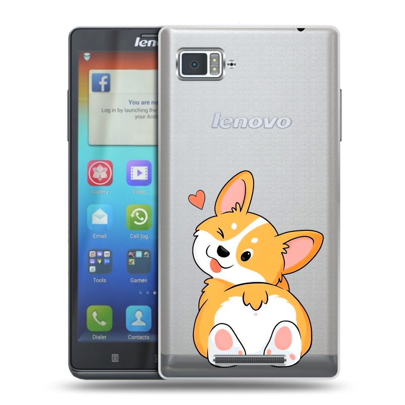 Пластиковый чехол на Lenovo Vibe Z с принтом Корги Пластиковый чехол на Lenovo Vibe Z с принтом Корги