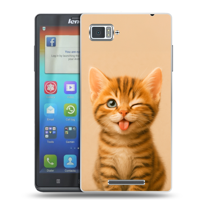 Пластиковый чехол на Lenovo Vibe Z с принтом котенок Пластиковый чехол на Lenovo Vibe Z с принтом котенок