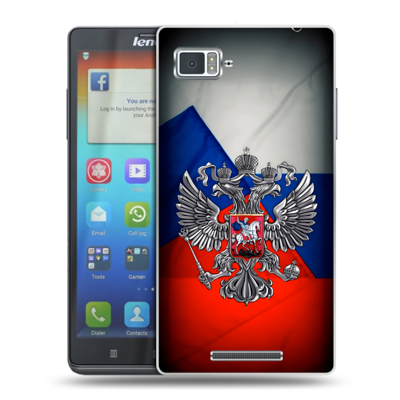 Пластиковый чехол на Lenovo Vibe Z с принтом Флаг России Пластиковый чехол на Lenovo Vibe Z с принтом Флаг России