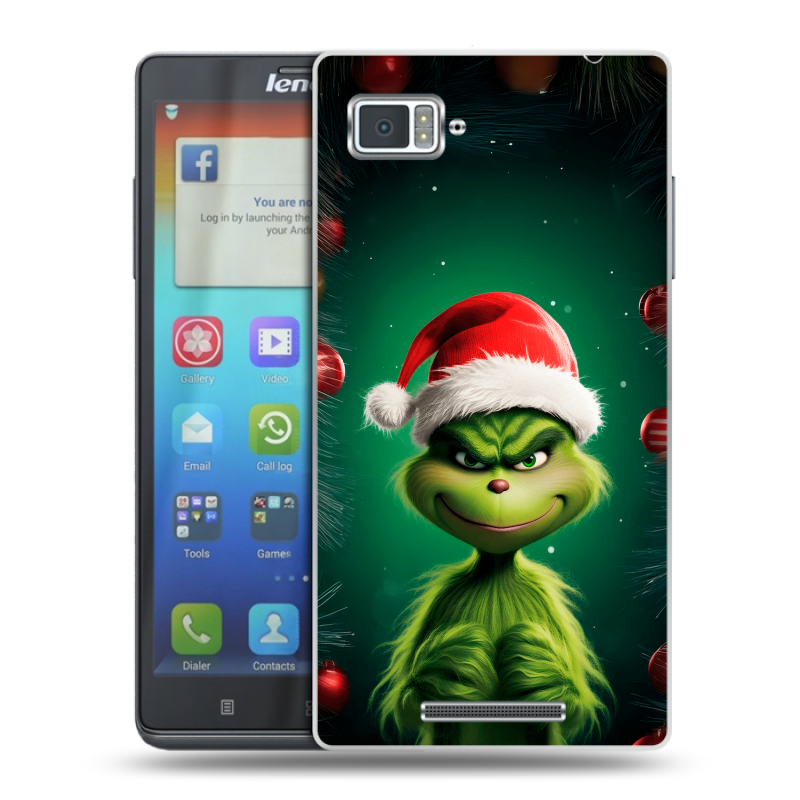 Пластиковый чехол на Lenovo Vibe Z с принтом Гринч Новый год Рождество Пластиковый чехол на Lenovo Vibe Z с принтом Гринч Новый год Рождество