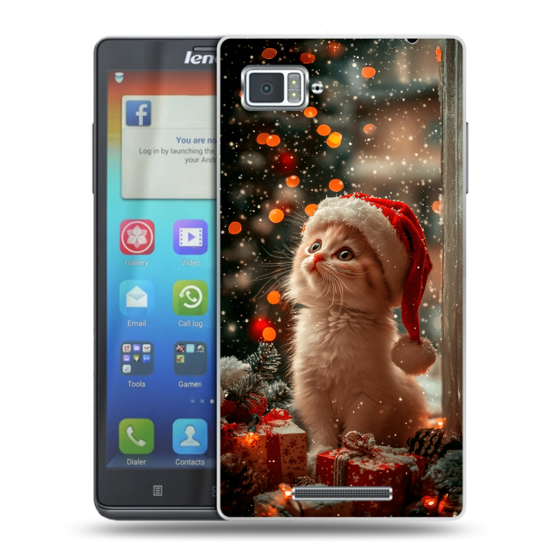 Пластиковый чехол на Lenovo Vibe Z с принтом Новый год Пластиковый чехол на Lenovo Vibe Z с принтом Новый год