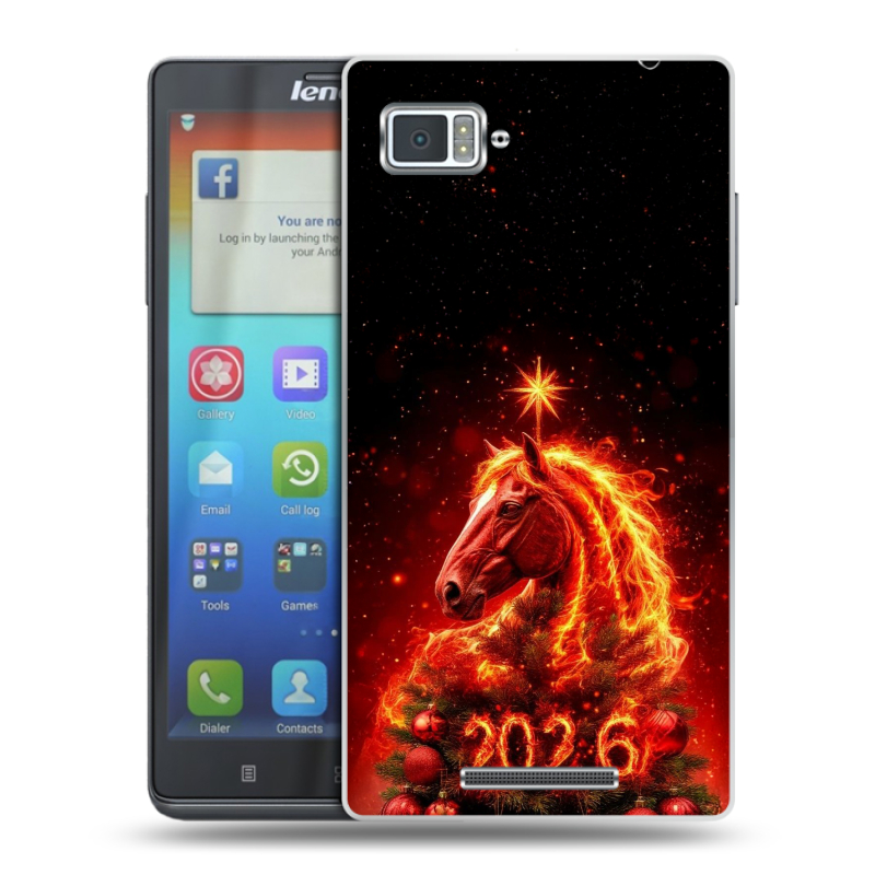 Пластиковый чехол на Lenovo Vibe Z с принтом Новый год Пластиковый чехол на Lenovo Vibe Z с принтом Новый год