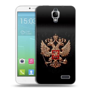 Силиконовый чехол на Alcatel One Touch Idol с принтом Герб России Силиконовый чехол на Alcatel One Touch Idol с принтом Герб России
