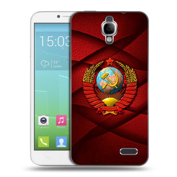 Силиконовый чехол на Alcatel One Touch Idol с принтом Герб СССР Силиконовый чехол на Alcatel One Touch Idol с принтом Герб СССР