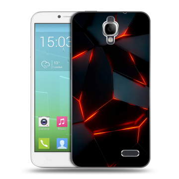 Силиконовый чехол на Alcatel One Touch Idol с принтом Яркие абстракции Силиконовый чехол на Alcatel One Touch Idol с принтом Яркие абстракции