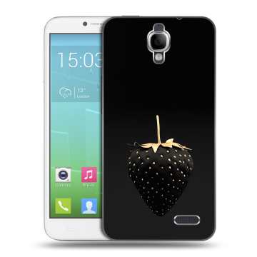Силиконовый чехол на Alcatel One Touch Idol с принтом Черная клубника Силиконовый чехол на Alcatel One Touch Idol с принтом Черная клубника