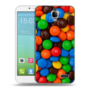 Силиконовый чехол на Alcatel One Touch Idol с принтом Конфеты Силиконовый чехол на Alcatel One Touch Idol с принтом Конфеты