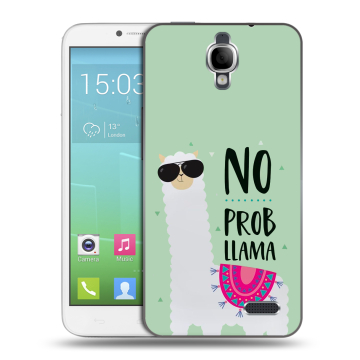 Силиконовый чехол на Alcatel One Touch Idol с принтом Лама Силиконовый чехол на Alcatel One Touch Idol с принтом Лама