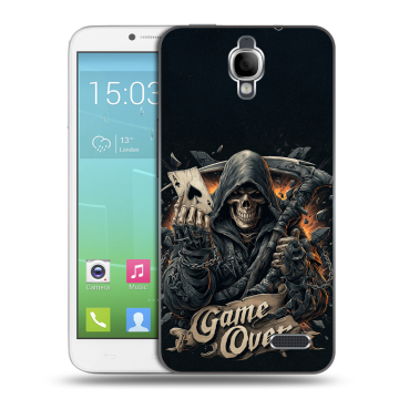 Силиконовый чехол на Alcatel One Touch Idol с принтом Скелет карты Силиконовый чехол на Alcatel One Touch Idol с принтом Скелет карты