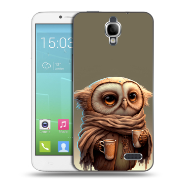 Силиконовый чехол на Alcatel One Touch Idol с принтом Сова Силиконовый чехол на Alcatel One Touch Idol с принтом Сова