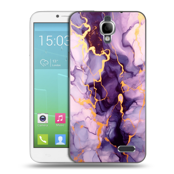 Силиконовый чехол на Alcatel One Touch Idol с принтом Мрамор