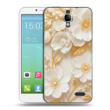 Силиконовый чехол на Alcatel One Touch Idol с принтом Цветы