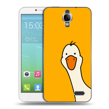 Силиконовый чехол на Alcatel One Touch Idol с принтом Утка
