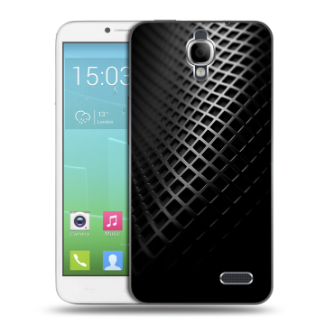 Силиконовый чехол на Alcatel One Touch Idol с принтом Текстура металла Силиконовый чехол на Alcatel One Touch Idol с принтом Текстура металла