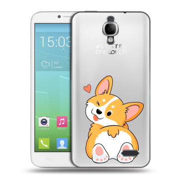 Силиконовый чехол на Alcatel One Touch Idol с принтом Корги